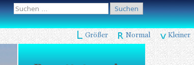 Menü zur Änderung der Schriftgröße