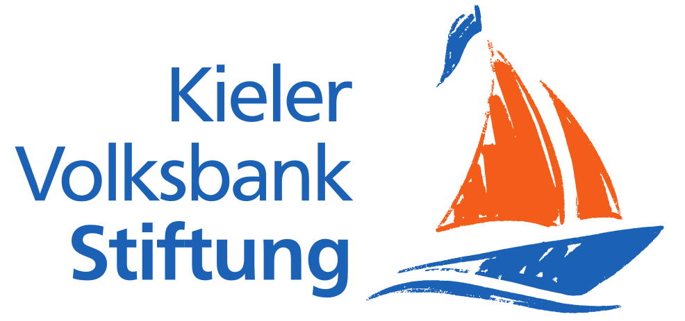 Banner unseres Sponsors Kieler Volksbank Stiftung, wandert mit den anderen Sponsoren Logos am unteren Bildrand hin und her.