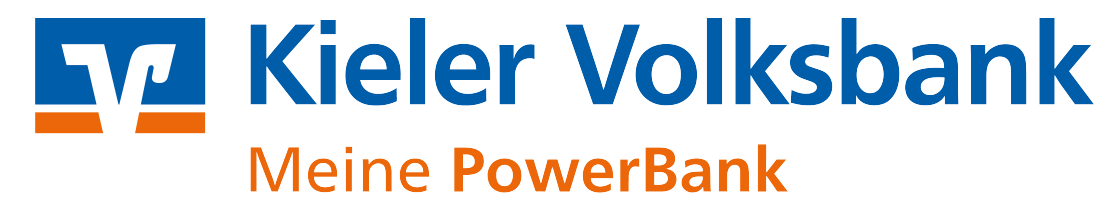 Banner unseres Sponsors Kieler Volksbank, wandert mit den anderen Sponsoren Logos am unteren Bildrand hin und her.