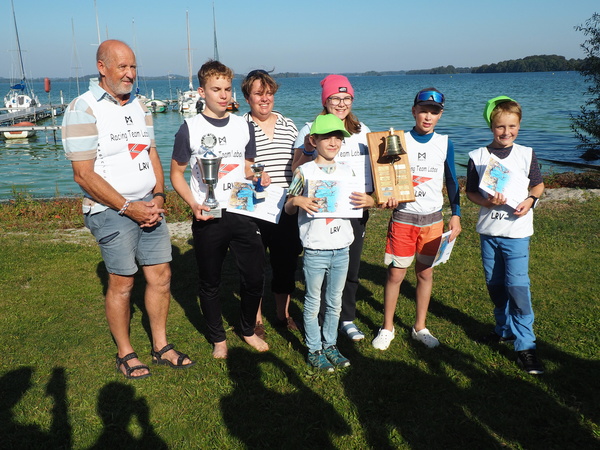 Das erfolgreiche LRV-Team bei der KJM v.l.: Udo Lemke (Trainer), Johannes Rösler, Mieke Rösler (Jugendwartin), Hugo Poppner, Annabelle Matthes, Benno Knepel und Jakob Kaleda. 